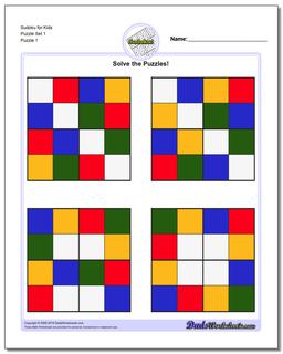 Sudoku for Kids Worksheet