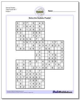 Sudoku Samurai Triple Worksheet