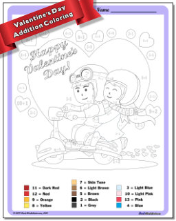 Addition Worksheet Color By Number