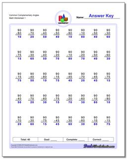 Complementary Angle Subtraction Worksheet Basic Geometry