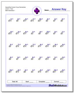 Division Worksheet SpaceshipMathFocus on Remainders