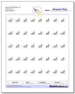 Extended SpaceshipMath Division Worksheet