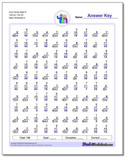 Fact Family Worksheets