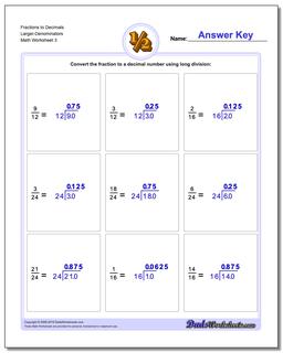Fractions as Decimals