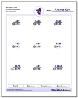 Long Division Worksheets