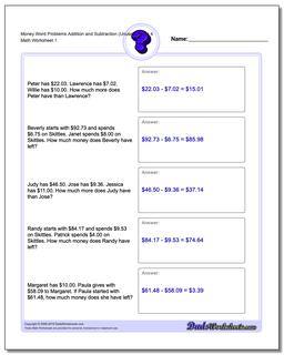 Money Word Problems