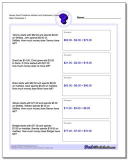 Money Word Problems