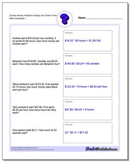 Money Word Problems
