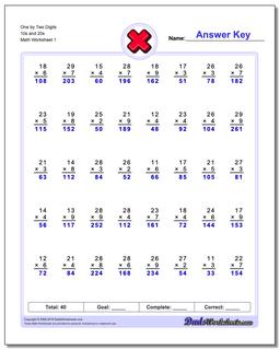 Multiple Digit Multiplication Worksheet