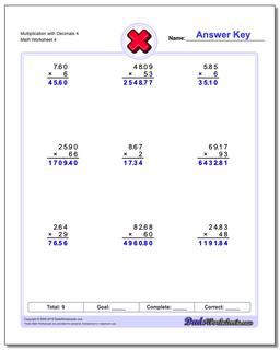 Multiplication Worksheets
