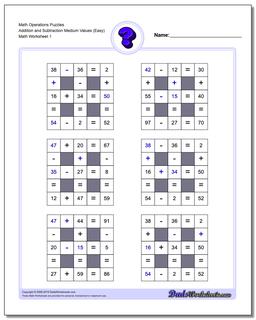 Multiplication and Division logic puzzles with Missing Values and Operations (Medium) Number Grid Puzzle