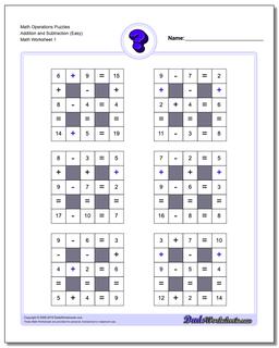 Multiplication and Division with Missing Operations (Small) Number Grid Puzzle