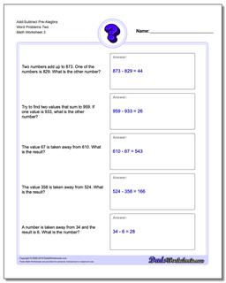 Pre-Algebra Word Problems