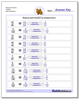 Reducing Fractions