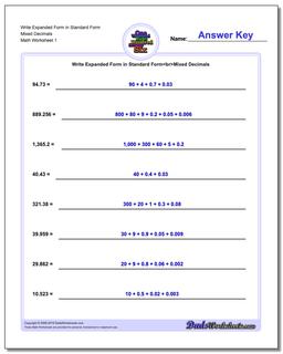 Standard, Expanded and Word Form