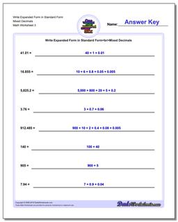 Standard, Expanded and Word Form