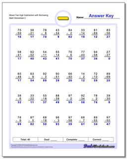 Subtraction Worksheets