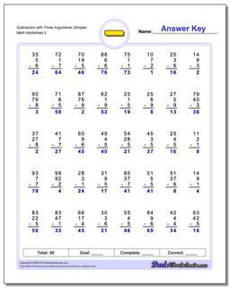 Subtraction Worksheets