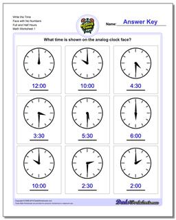 Telling Analog Time